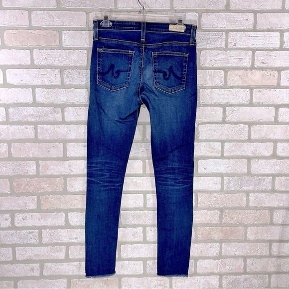 Ag The Farrah High Rise Ankle Skinny Jeans with Raw Hem Size 27 - Picture 8 of 12
